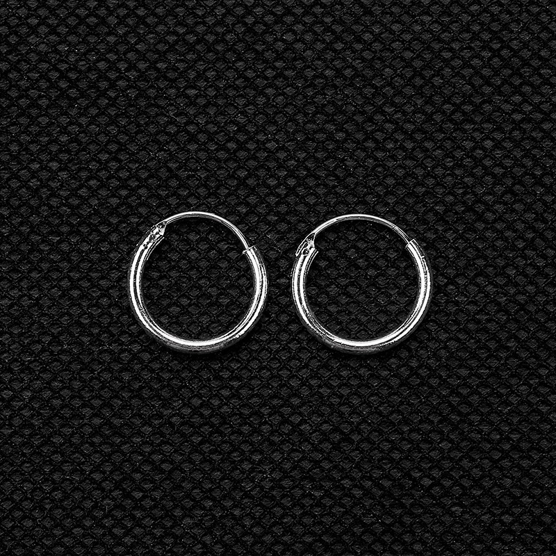 Khuyên tai Tròn Mảnh Trơn Unisex Bằng Thép Y Tế Không Rỉ An Toàn