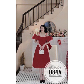 BIGSIZE Đầm gấm tay bồng D84A