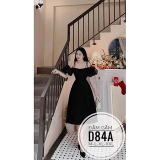 BIGSIZE Đầm gấm tay bồng D84A