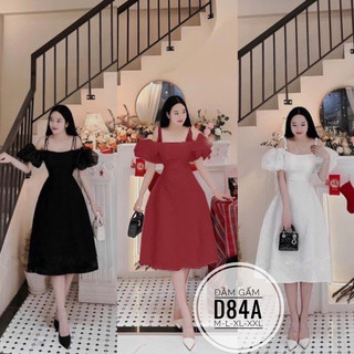 Bigsize đầm gấm tay bồng d84a