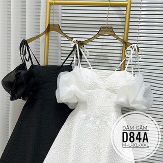 BIGSIZE Đầm gấm tay bồng D84A