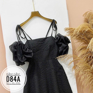 BIGSIZE Đầm gấm tay bồng D84A