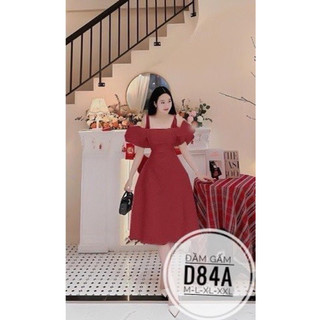 BIGSIZE Đầm gấm tay bồng D84A