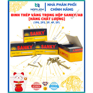 Đinh thép vàng trong hộp 1p6, 2p3, 3p, 4p, 5p sanky/ab