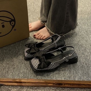Sandal nơ đế dày 4cm hở gót new 2023