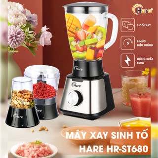 Máy xay sinh tố 3 cối xay đa năng HR-ST680 - thương hiệu Hare - bảo hành 12 tháng