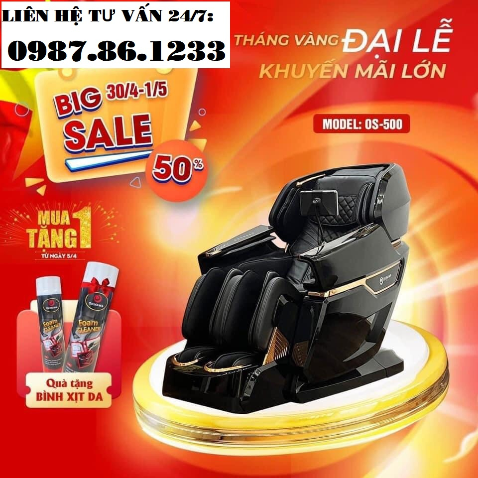 {SALE 50% + TẶNG QUÀ + FREESHIP} Ghế Massage 6D Cao Cấp Toàn Thân Nhật Bản Okinawa OS500