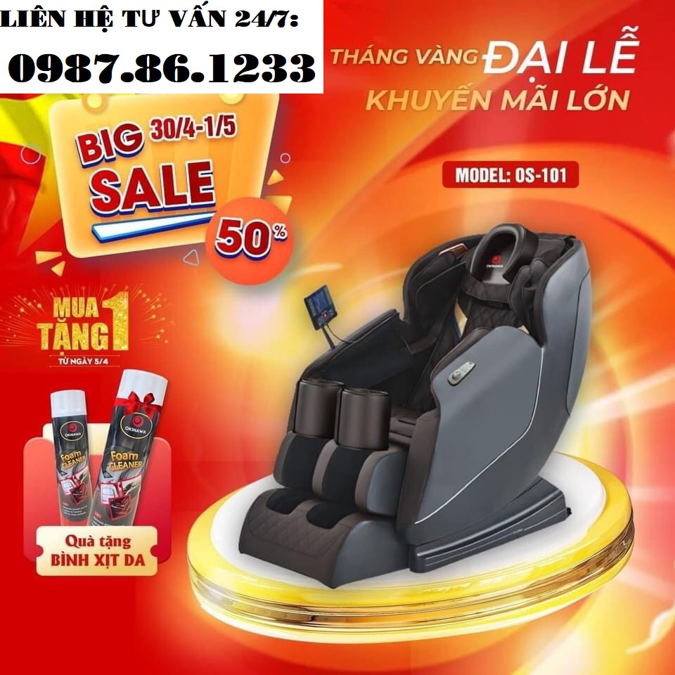 {SALE 50% - TẶNG QUÀ - FREESHIP} Ghế Massage Toàn Thân Nhật Bản Okinawa OS 101, Massage 3D công nghệ hiện đại