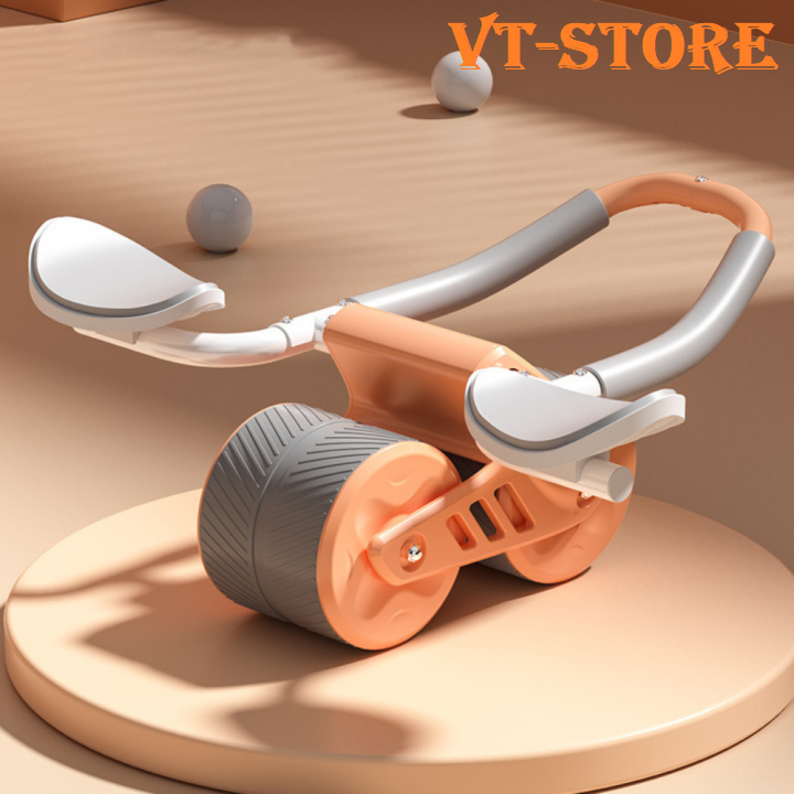 Con lăn tập cơ bụng 4 bánh có vân chống trượt, dụng cụ tập gym