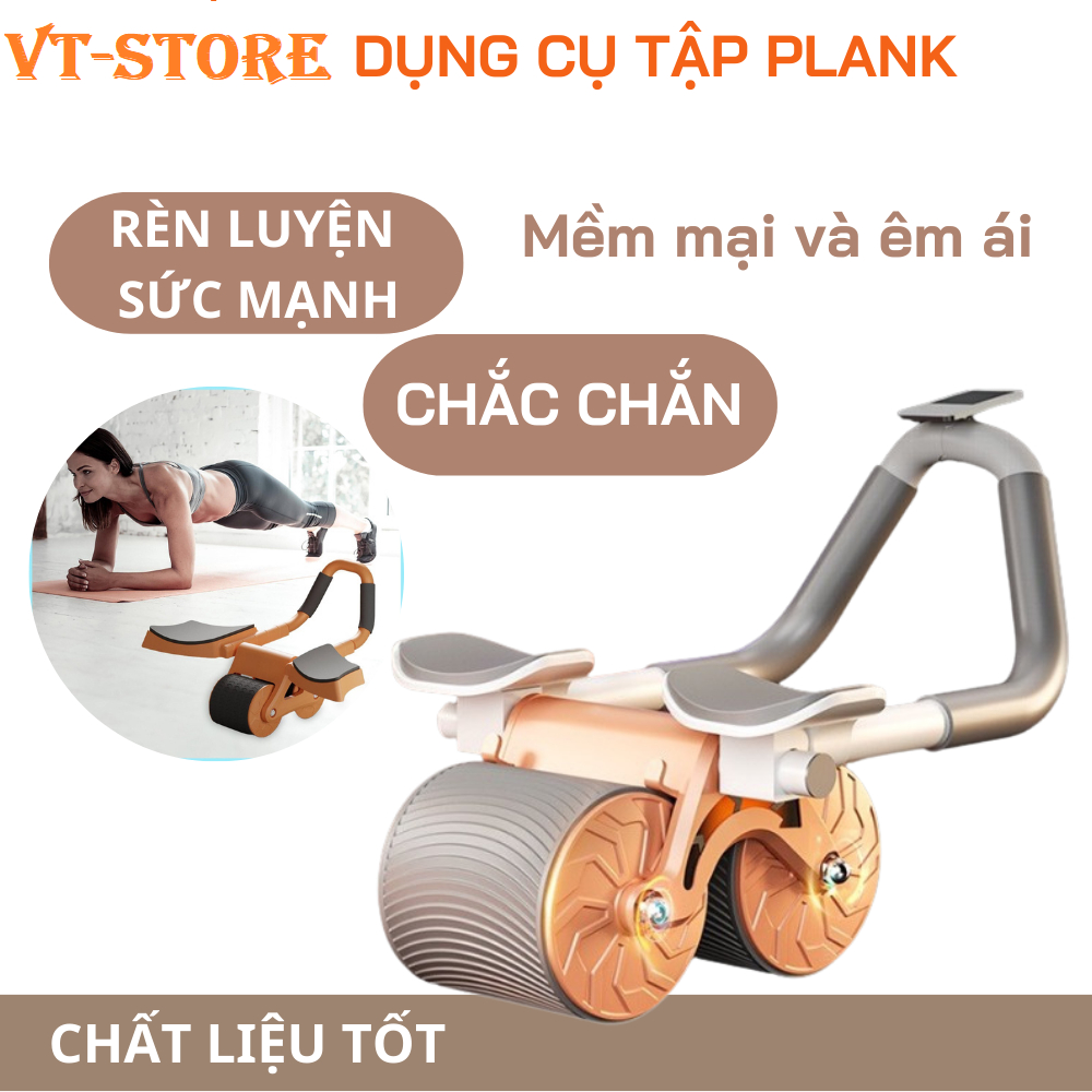 Con lăn trợ lực tập bụng tại nhà thế hệ mới 2 bánh thiết kế mới có chỗ để tay tiện dụng, dụng cụ máy lăng tập cơ bụng