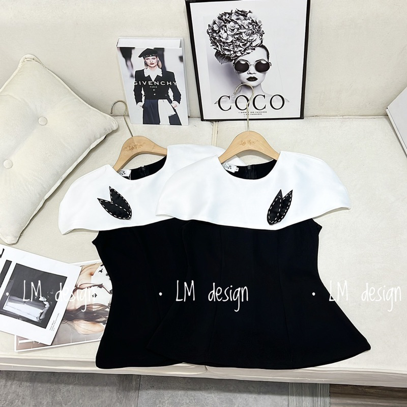 ÁO KIỂU PEPLUM VAI CHỜM TRẮNG LỊCH SỰ SANG CHẢNH CHẤT ĐẸP MS18285