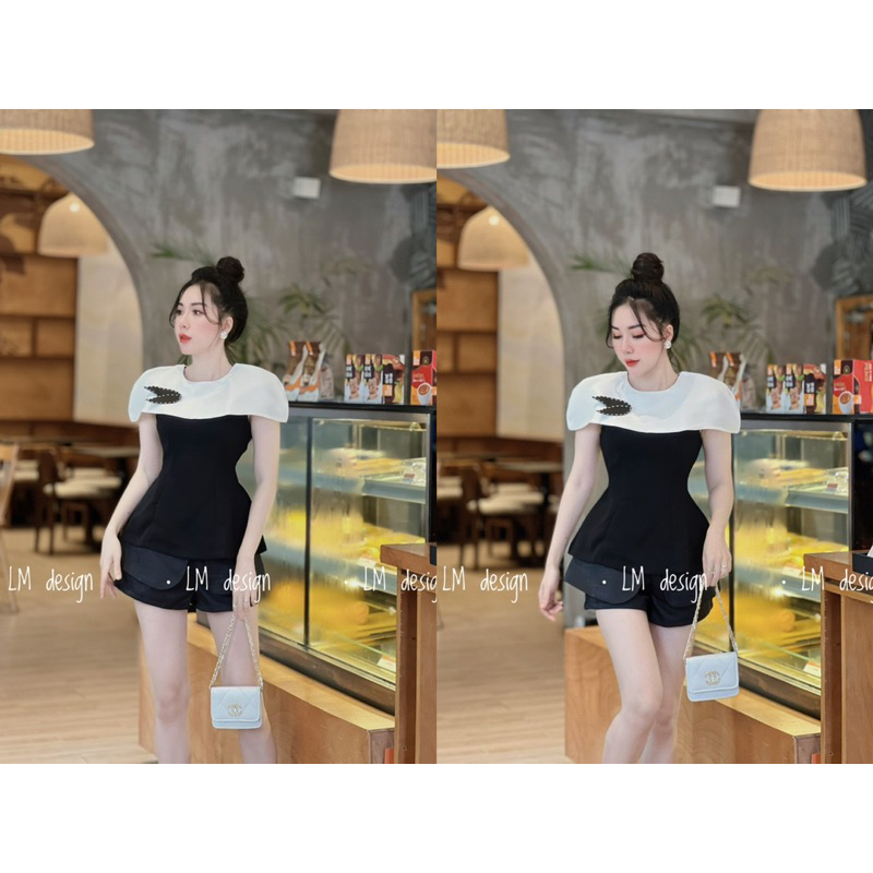 ÁO KIỂU PEPLUM VAI CHỜM TRẮNG LỊCH SỰ SANG CHẢNH CHẤT ĐẸP MS18285