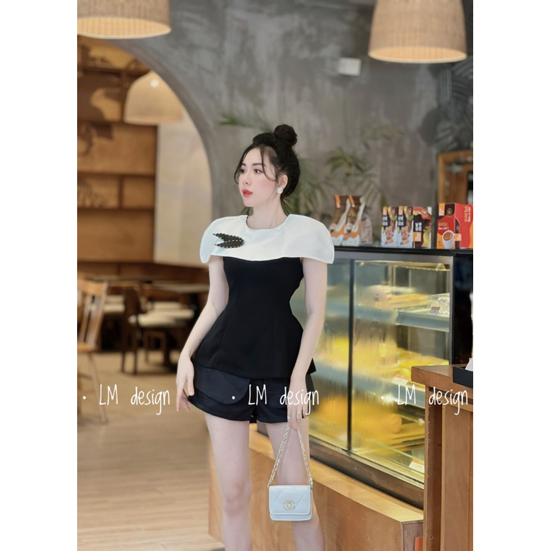 ÁO KIỂU PEPLUM VAI CHỜM TRẮNG LỊCH SỰ SANG CHẢNH CHẤT ĐẸP MS18285