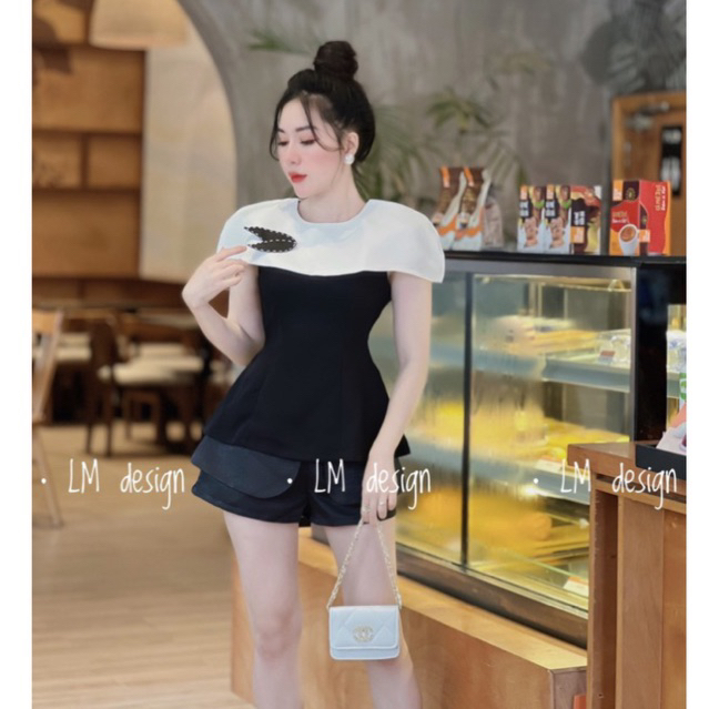 ÁO KIỂU PEPLUM VAI CHỜM TRẮNG LỊCH SỰ SANG CHẢNH CHẤT ĐẸP MS18285