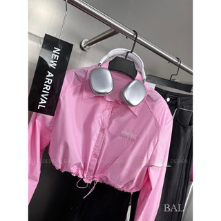 (Có sẵn) Áo sơ mi croptop dài tay rút eo