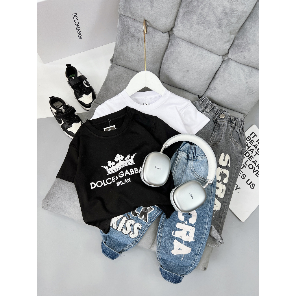 Bộ Quần Jean dài + Áo Polo sành điệu cho các bé,Chất cotton thoáng mát thấm hút mồ hôi từ 10-20kg Samkids
