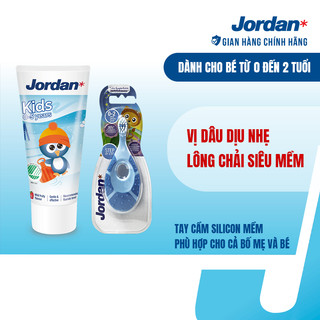 Kem đánh răng cho trẻ em 0-5 tuổi vị dâu Jordan Step 1 và Bàn chải đánh răng Jordan Step 1