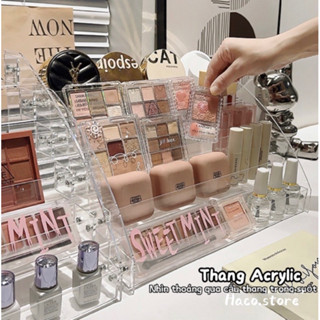 Kệ đựng mỹ phẩm để bàn nhựa trong suốt son môi tủ để đồ trang điểm