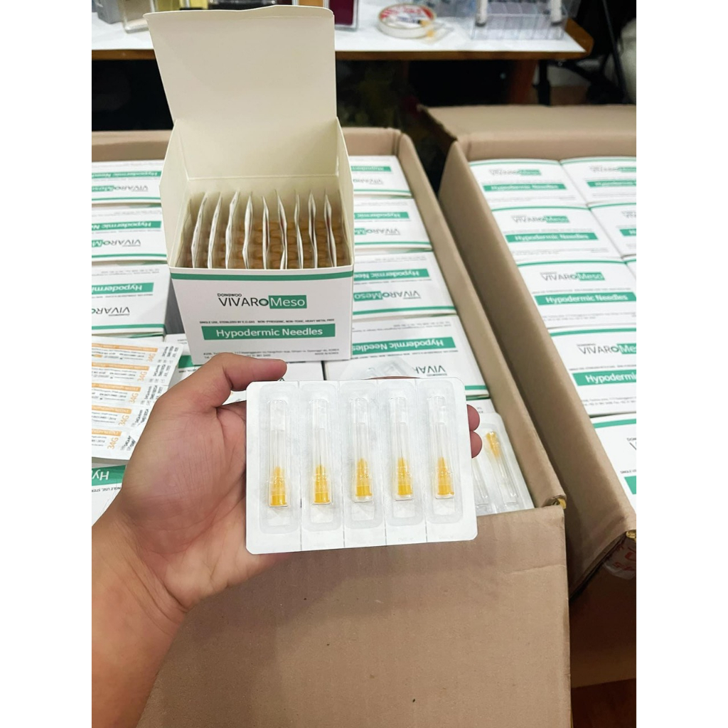 50 đầu kim meso 34G 4mm Hàn Quốc, tiêm meso căng bóng