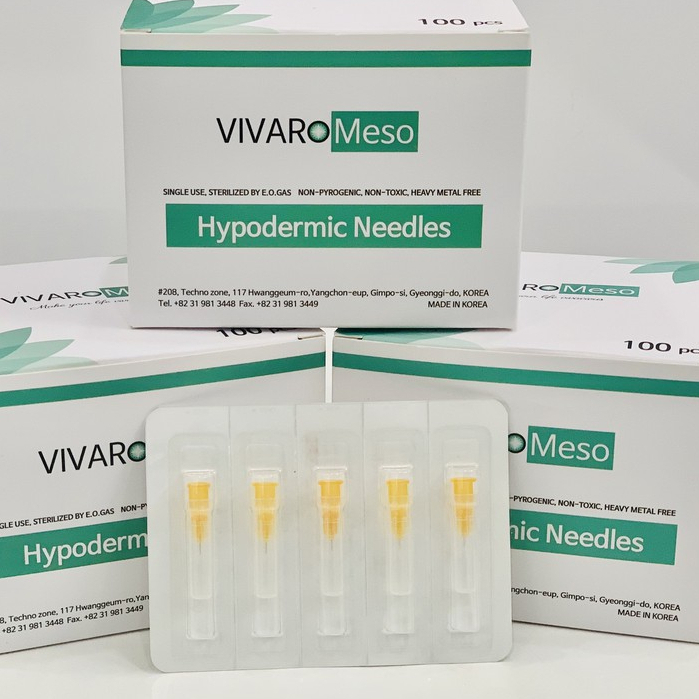 50 đầu kim meso 34G 4mm Hàn Quốc, tiêm meso căng bóng