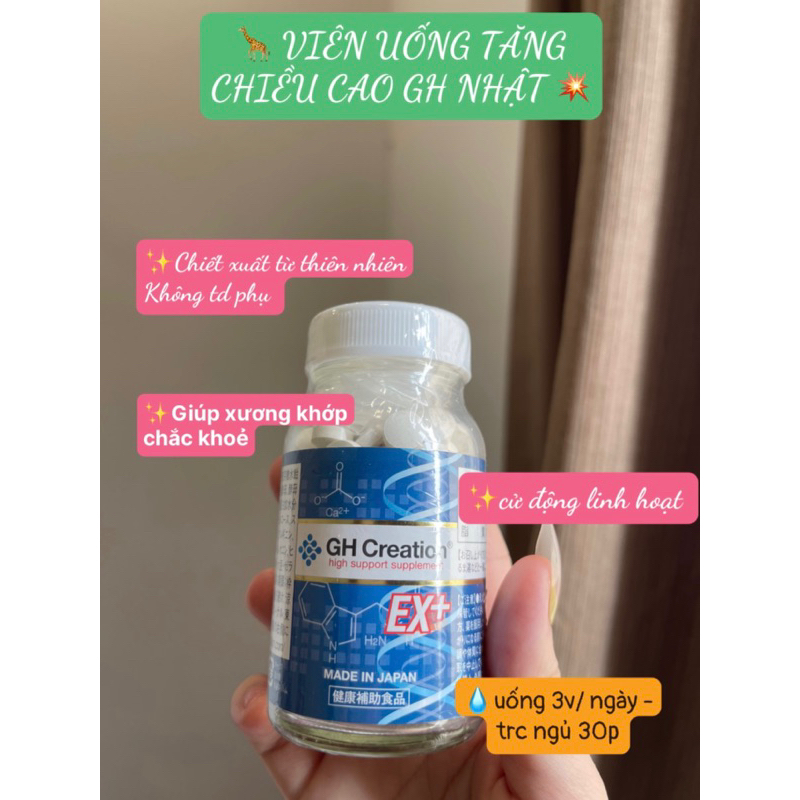 GH TĂNG CHIỀU CAO VƯỢT TRỘI 🇯🇵 VIÊN UỐNG TĂNG CHIỀU CAO GH GIÚP TĂNG TỪ 3cm - 5cm - hũ 270 viên