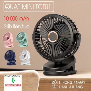 Quạt tích điện để bàn - quạt sạc kẹp xoay 720 hot