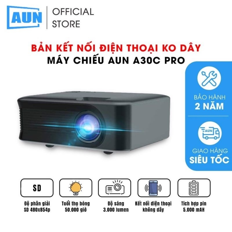 Máy chiếu mini Aun A30c - có nguồn điện riêng