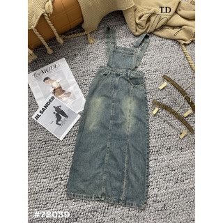 Yếm Váy Jean Xẻ Vạt Lệch KAB