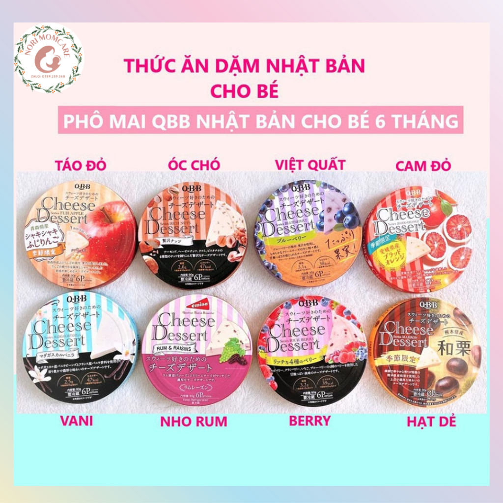 Phô Mai QBB Cheese Desert - Phô Mai Kraft Nhật Bản đủ vị cho bé 90g