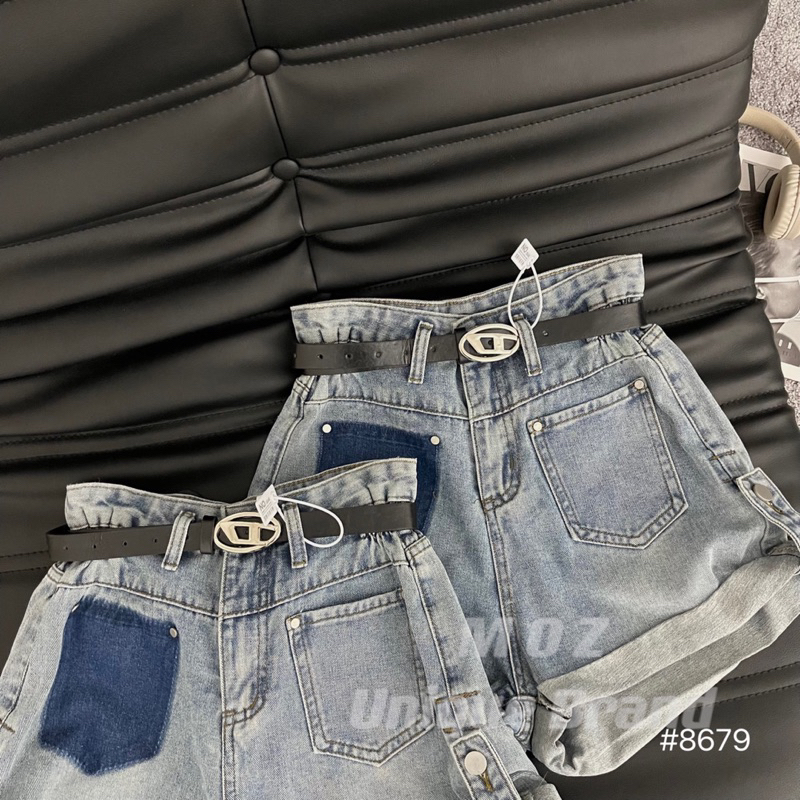 Quần Short jeans nữ ống gấp túi pha siêu xinh + tặng kèm đai hàng QC loại 1 ảnh thật - hàng có sẵn