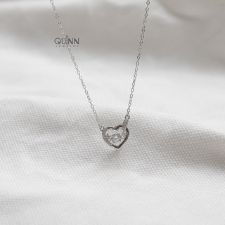 Dây chuyền bạc nữ Sweetheart, dây chuyền tim đính đá bạc 925 Quinn Jewelry