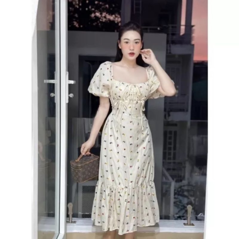 ĐẦM TAY BỒNG,FOM DÀI PHỐI NƠ CÓ LÓT, MÚT
