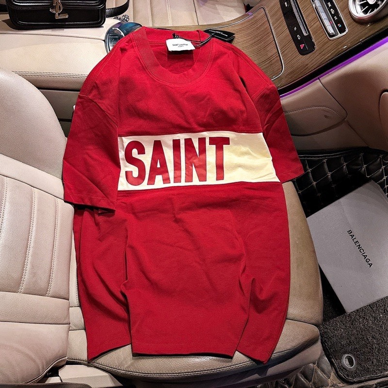 Áo Thun SAINT LAURENT Form Rộng Tay Lỡ Vải Cotton 100% , Áo Phông Unisex Nam Nữ Cao Cấp