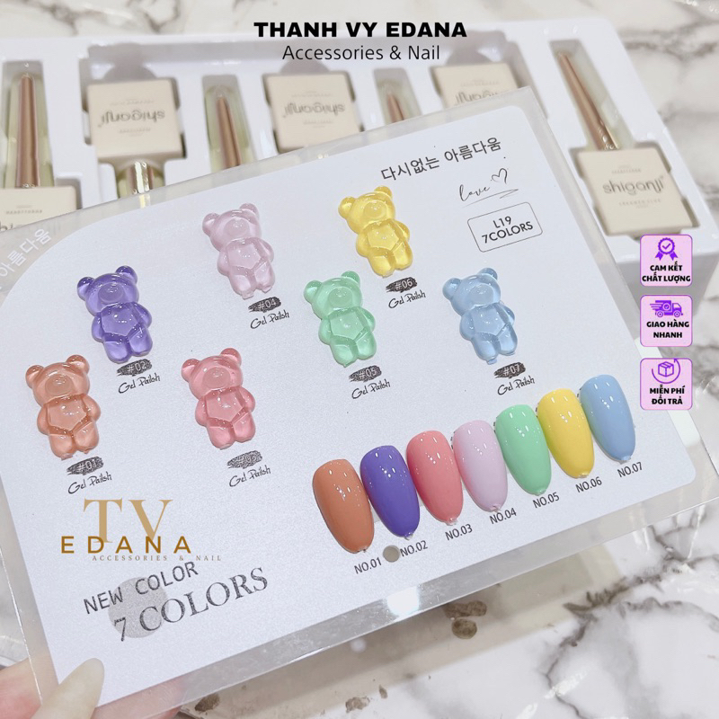 Sơn gel màu Neol sét 7m tặng kèm bảng, sơn móng tay [THANH VY EDANA]
