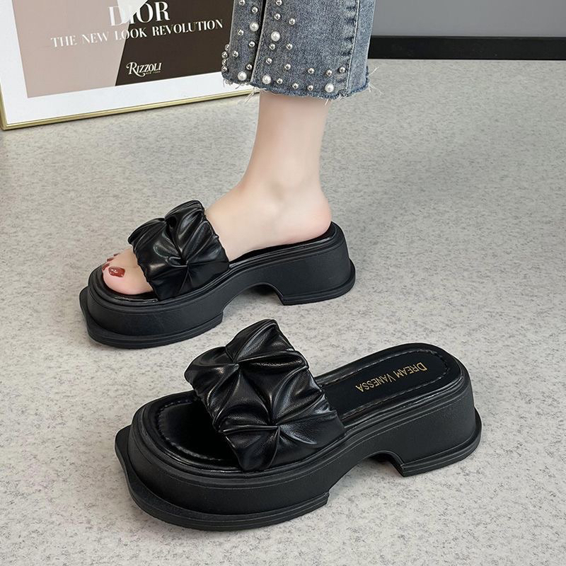 Dép sandal nữ, dép bánh mì nữ đế cao thời trang 2023