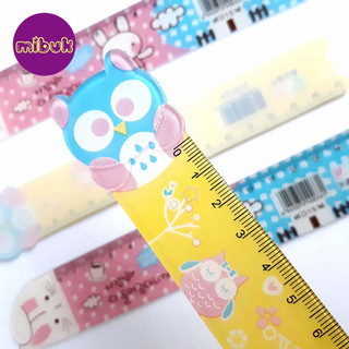 Thước kẻ nhựa 15cm hình con thỏ/con cú