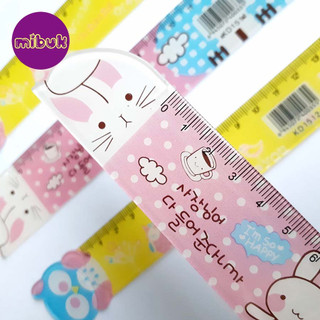 Thước kẻ nhựa 15cm hình con thỏ/con cú