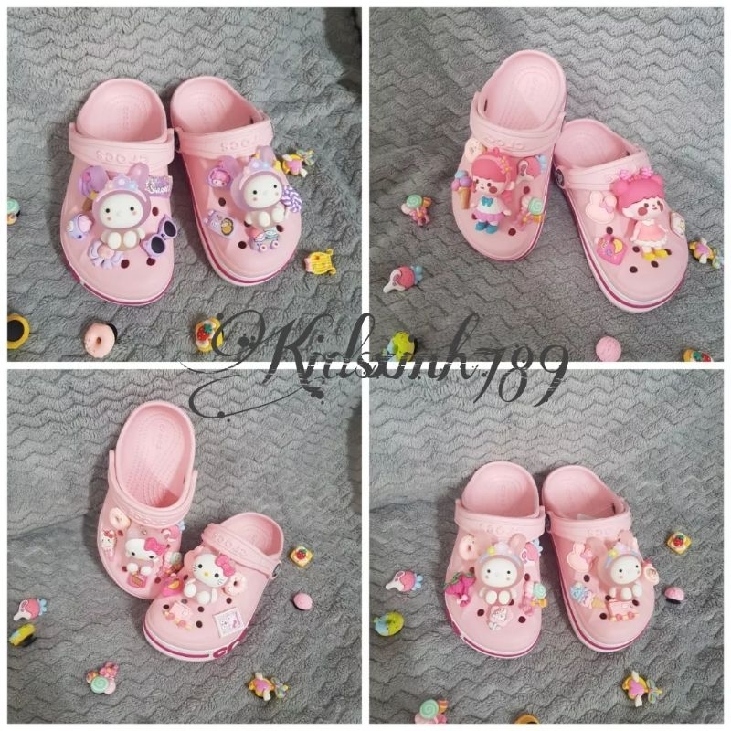 (Tặng 10 Sticker)Dép Sục Crocs Baya Màu Hồng+Sticker Víp Cho Bé Gái. Hàng Xuất Cao Cấp. Nhựa Không Mùi. Chất Mềm. Êm Châ