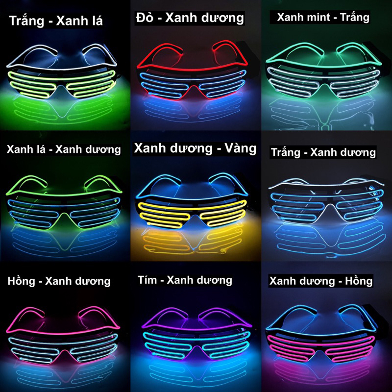 Kính LED 2 màu |Phụ kiện Rave - Phụ kiện EDM - Music festival - Lễ hội âm nhạc