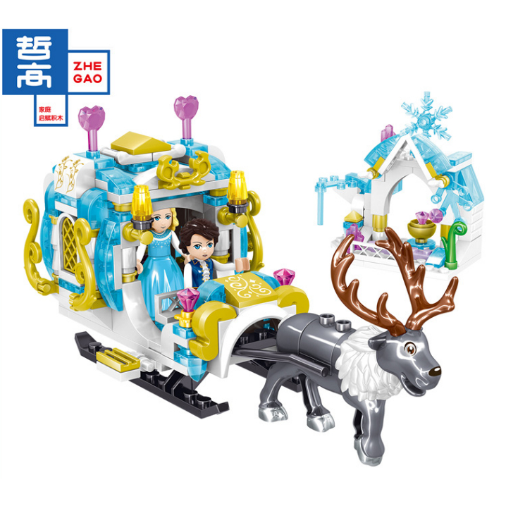 [Hàng sẵn] Bộ Lego ZHEGAO Xếp Hình Lắp Ráp Xe Kéo Tuần Lộc Và Công Chúa Elsa Cho Bé Gái Trên 6 Tuổi,Bộ Đồ Chơi Lego