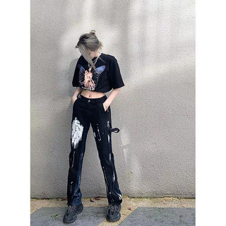 Quần Jeans ống loe hoạ tiết vẩy sơn cực chất kèm ảnh thật NewArrival 2023