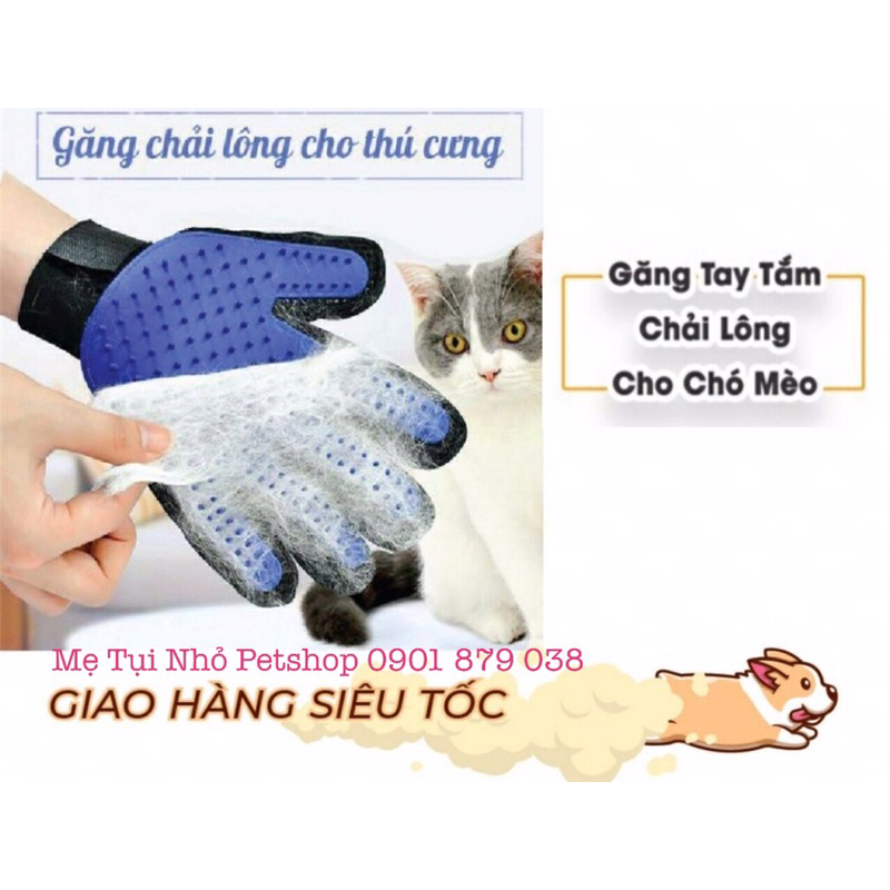 GĂNG TAY TẮM Massage kèm CHẢI LÔNG THÚ CƯNG giúp bé giảm stress