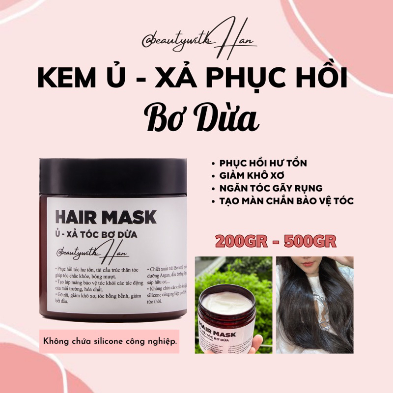 Dầu xả Sữa Dừa phục hồi nuôi dưỡng tóc @beautywithHan