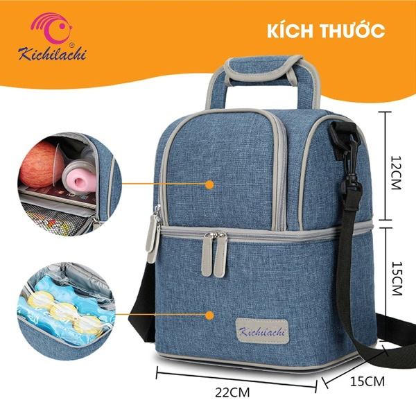 Combo Balo bỉm sữa Kichilachi Kichi, Fatzbaby - Pumfit - FB2010VN + Đá khô thanh Fatz / V-coool bảo quản bình sữa