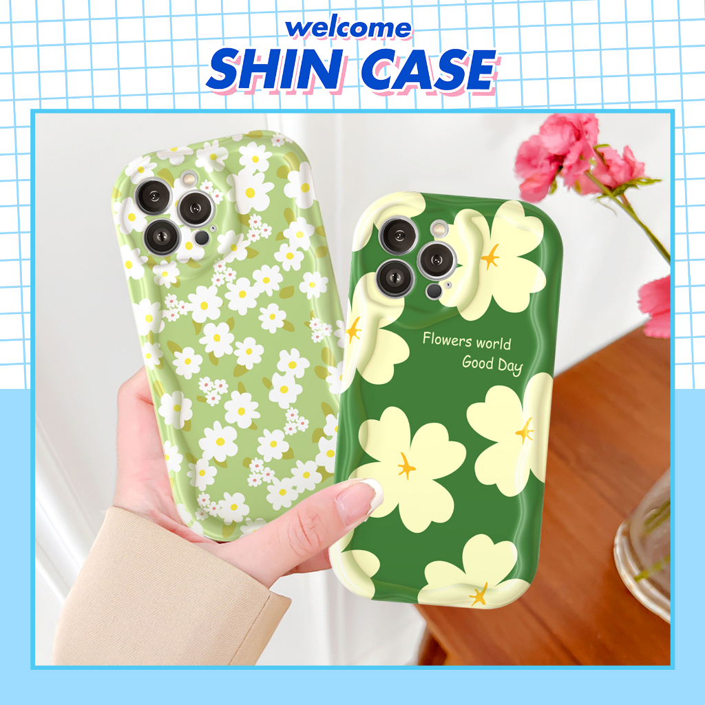 Ốp lưng iphone cạnh sóng nổi Hoa xanh 6/6plus/6s/6splus/7/7plus/8/8plus/x/xs/11/12/13/14/pro/max/promax/plus/shin/case
