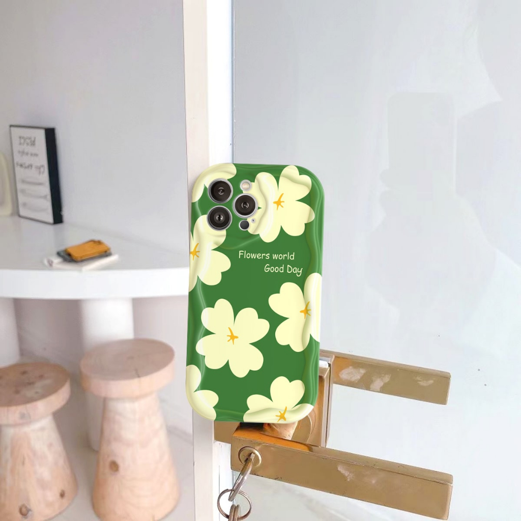 Ốp lưng iphone cạnh sóng nổi Hoa xanh 6/6plus/6s/6splus/7/7plus/8/8plus/x/xs/11/12/13/14/pro/max/promax/plus/shin/case