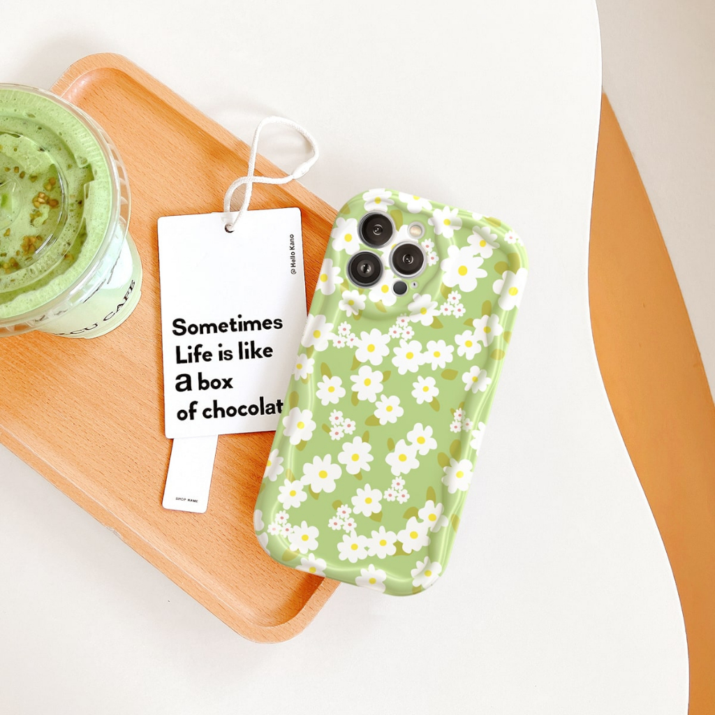 Ốp lưng iphone cạnh sóng nổi Hoa xanh 6/6plus/6s/6splus/7/7plus/8/8plus/x/xs/11/12/13/14/pro/max/promax/plus/shin/case