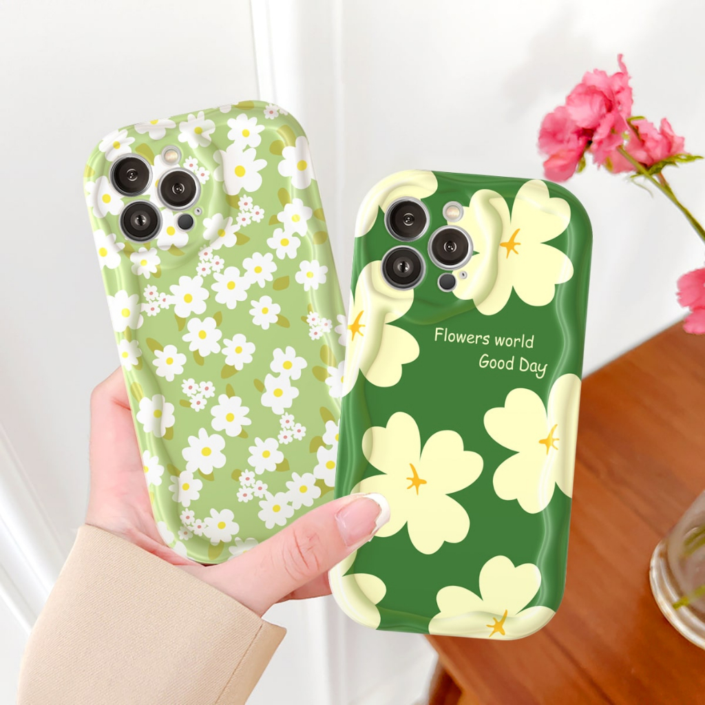 Ốp lưng iphone cạnh sóng nổi Hoa xanh 6/6plus/6s/6splus/7/7plus/8/8plus/x/xs/11/12/13/14/pro/max/promax/plus/shin/case