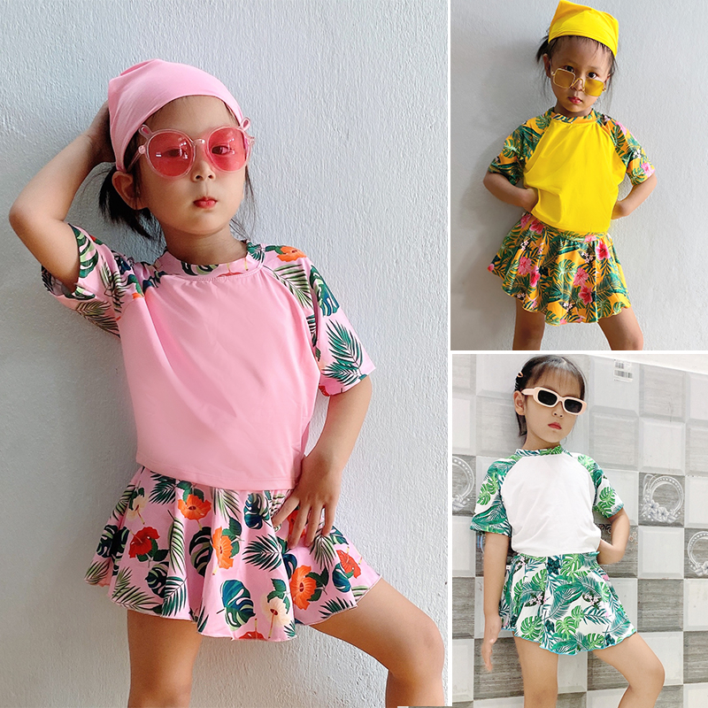 Đồ bơi bé, mẹ thanh lịch tươi trẻ với Áo + Nón + Chân váy