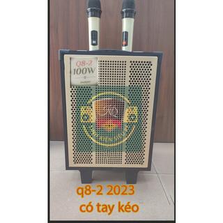 LOA KÉO KARAOKE Q8-2  2018 tặng kèm 2 mic chuẩn  60w 100w  âm bass hay tặng quà 50k